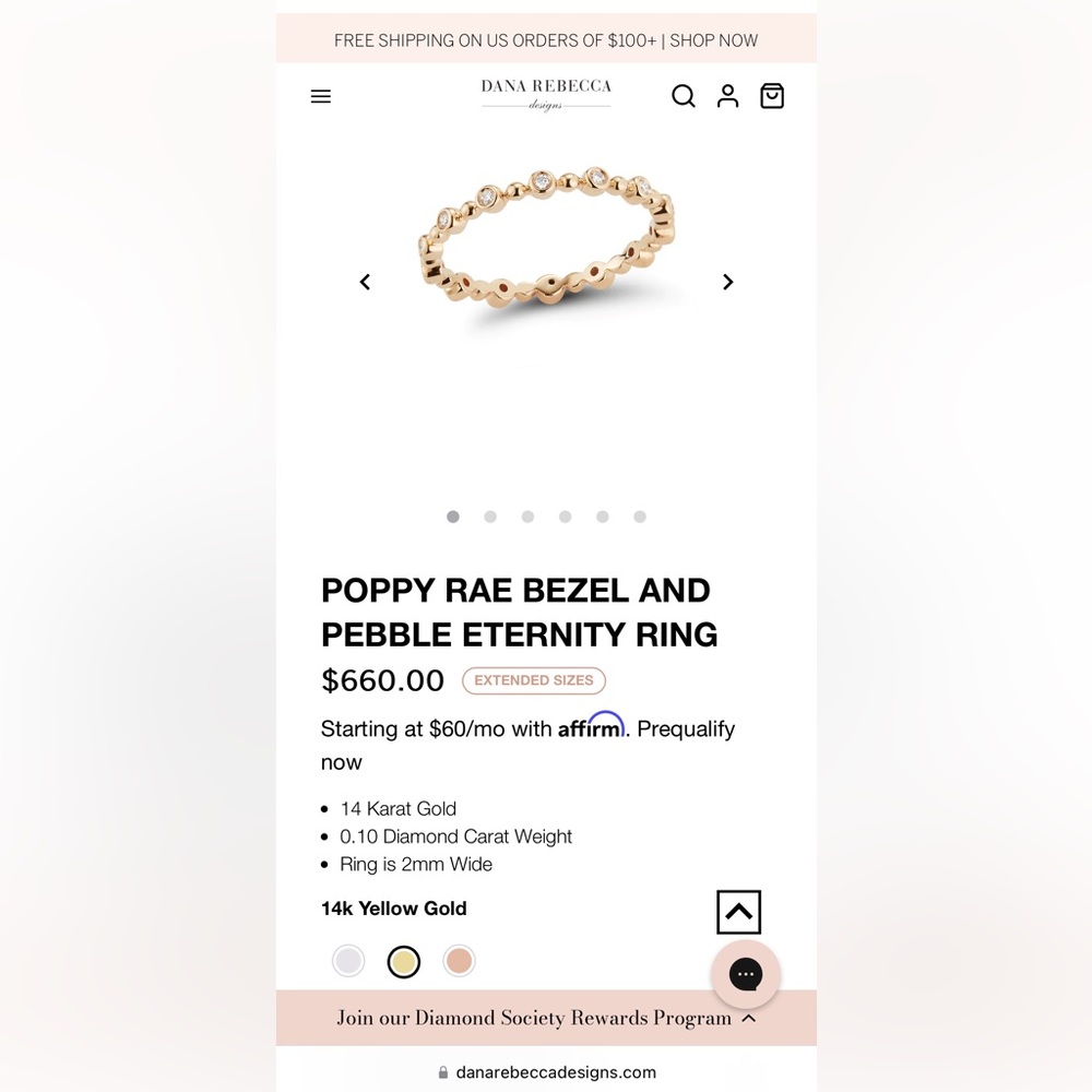 Dana Rebecca gold and diamond ring